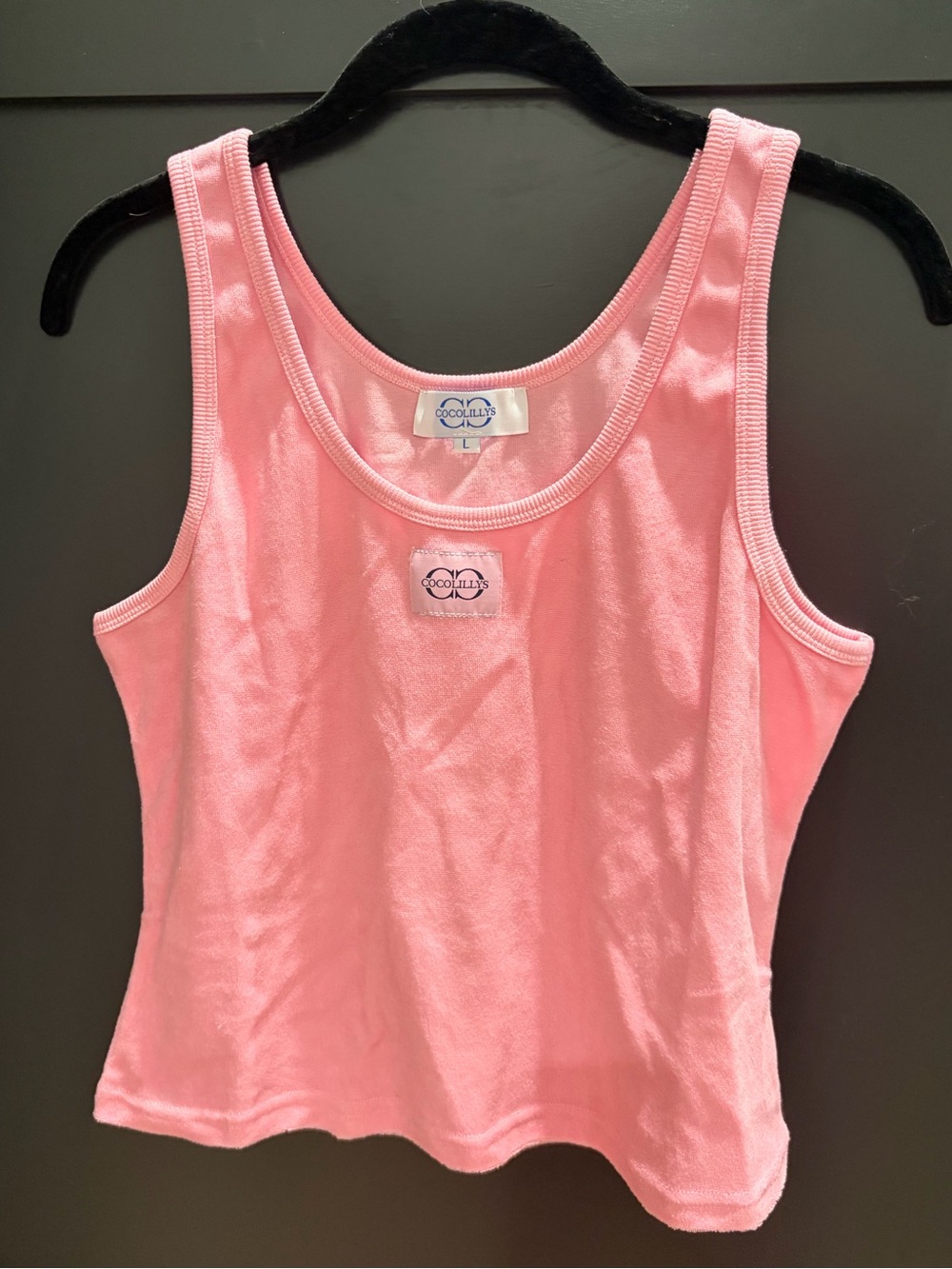 Pink Ribbed Scoop Tank Top
